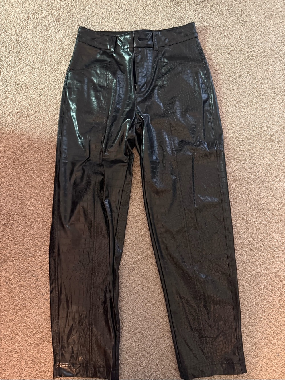 a new day Black Croc-Embossed Faux Leather Waistband Pants